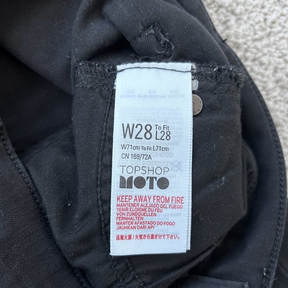 Topshop Jamie cropped black distressed jeans size 28 - Picture 5 of 5